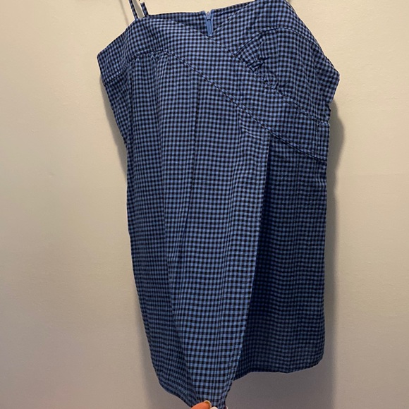 Blue Kenzie plaid 100% cotton tank top - Picture 2 of 8